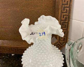 #219	Fenton hobnail vase 	 $20.00 
