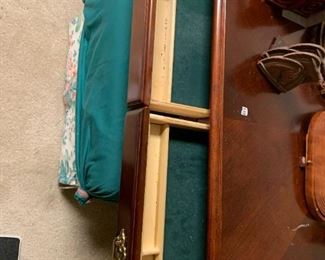 #223	carved queen anne leg desk with 2 drawers with felt line 54x26x29	 $175.00 
