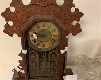 #224	E. Ingraham Mantle clock as is  missing parts 	 $25.00 
