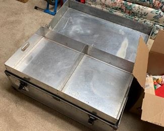 #253	US army metal silver army trunk as is not tray 31x17x`12	 $100.00 
#254	US army metal silver army trunk wood tray leather side strapes  30x17x14	 $200.00 - sold
#255	US Army metal silver army trunk with metal tray  iron side handles 31x17x13	 $200.00 
