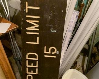 #264	wooden speed limit sign 35 x 11 	$40.00 
