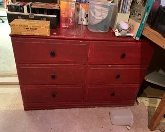 #263	red six drawer cabinet 41 x 14 1/2 x 27 1/2	$30.00 
