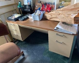 #283	metal desk five drawers 60 x 29 x 27 1/2	 $30.00 
