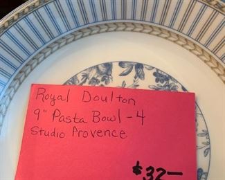 #293	Royal Doulton 9" pasta bowl set of 6 studio Provence 	 $32.00 
