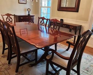 $1250 (table and chairs). table: 30"h x 83"w x 44"d