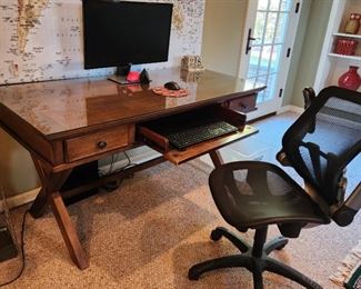 $275 (desk), $75 (chair). desk: 31"h x 61"w x 28"d, chair: 39"h x 25"w x 25"d