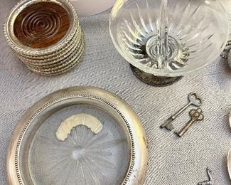 Sterling edged serving items 