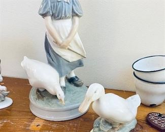 Royal Copenhagen Girl and Goose, Goose figurines 