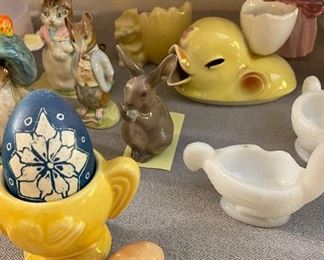 Fanny Farmer egg cup, Ukranian eggs, easter decor 