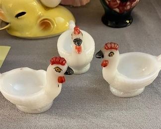 Milk glass egg cups