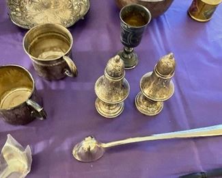 Sterling shakers and cups