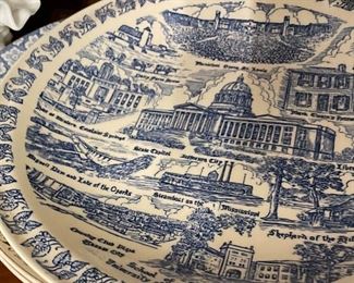 Antique teacups and decorative plates 