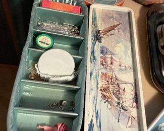 Vintage sewing kits and accessories 