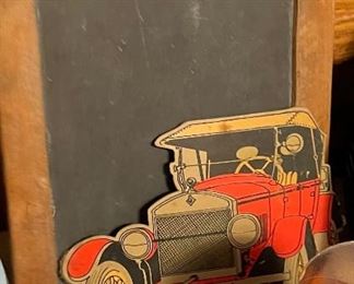 small antique chalk board (slate?)