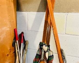 antique wood Paris brand skis (and poles)