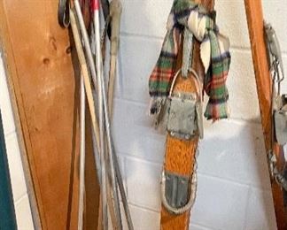 antique wood Paris brand skis (and poles)