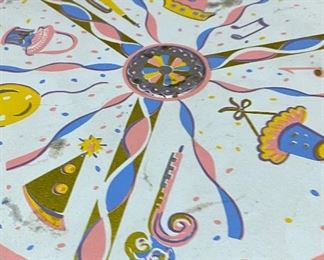 Vintage Happy Birthday rotating cake stand 