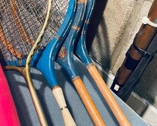 Antique badminton rackets 