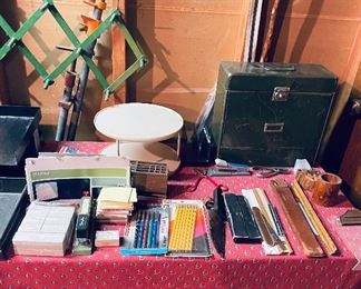 tools (slide rule, protractor, more)