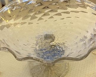 venetian glass footed (grapes) fruit bowl 