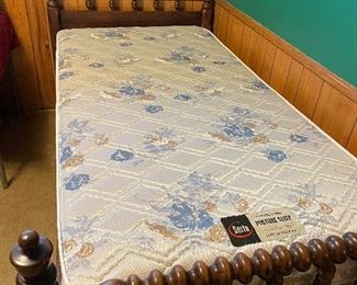 Vintage twin bed with mattress 
