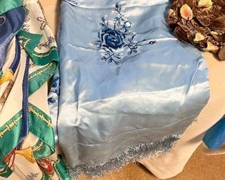 vintage hats and silk scarf