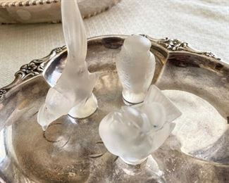 Small glass lot of birds (Lalique)