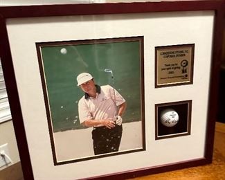 Autographed golf ball by Ray Floyd, former PGA champ. 