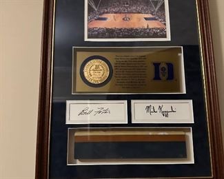 Autographed Coach K & Duke University memorabilia 