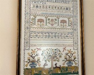 Large professionally framed cross-stitch