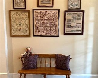 Maple bench & cross stitch 