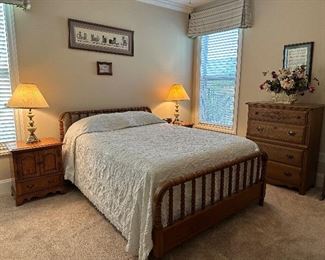 Classic queen size Jenny Lind style bed and Stanley furniture dressers