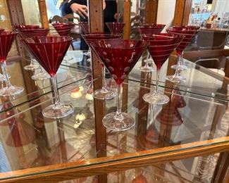 Ruby red martini glasses 