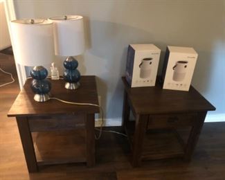 Many pairs of lamps available.  Brand new, in the box air purifiers and end tables.