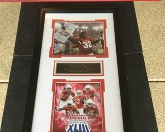 2009 AZ Cardinals NFC Championship Framed Piece And Nebraska Football Street Sign