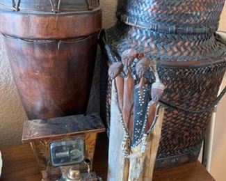 Copper Piano Man Music Box, Drum, And More Decor