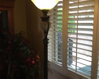 Large Fluted Floor Lamp And A Magazine Rack