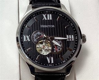 HERITOR AUTOMATIC HARDING SEMI-SKELETON WATCH LIKE NEW WITH BOX