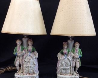 PAIR OF OCCUPIED JAPAN FIGURAL LAMPS, 14