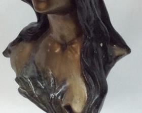 VINTAGE BRONZE IRIS SCULPTURE BY EMMANUEL VILLANIS, 20''H