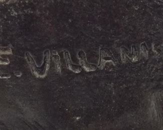 VINTAGE BRONZE IRIS SCULPTURE BY EMMANUEL VILLANIS, 20''H