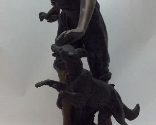 ANTIQUE AUGUSTE MOREAU BRONZE FRIENDS FOREVER 25''H