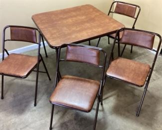 FOLDING CARD TABLE & CHAIRS