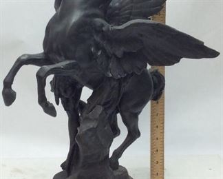 1833-1915 EMILE LOUIS PICAULT ‘’PEGASUS’ BRONZE STATUE 21''H