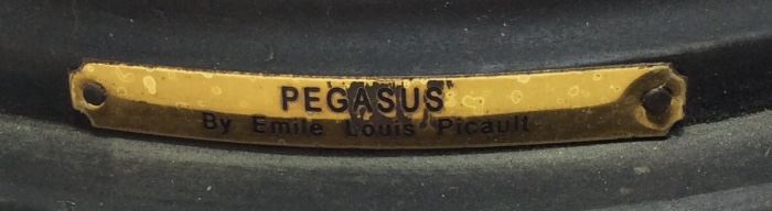 1833-1915 EMILE LOUIS PICAULT ‘’PEGASUS’ BRONZE STATUE 21''H
