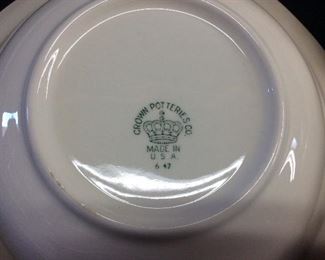 CROWN POTTERIES CHINA SET