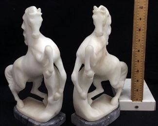MARBLE HORSE BOOKENDS