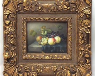 ANTIQUE ARTIST SIGNED FRUIT PAINTING
