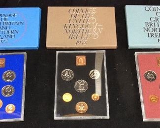 3 PROOF SETS 1977,78,79 GREAT BRITAIN & 