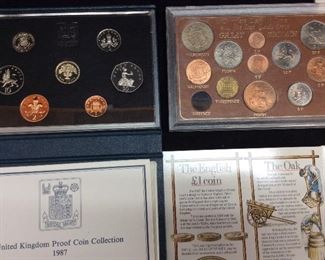 (3) COIN SETS, 1987 UK PROOF SETS, BRILL